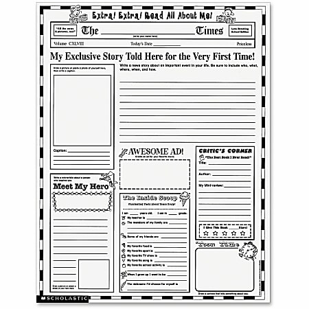 Scholastic Instant Personal Posters — Extra, Extra Read All About Me!