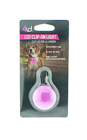 4ID LED Clip-On Light, 5 1/2"H x 2 3/4"W x 1"D, Pink