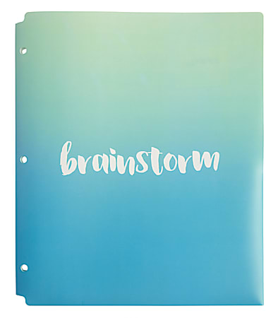 Office Depot® Brand Fashion 2-Pocket Poly Folder, 8 1/2" x 11", Ombré "Brainstorm"