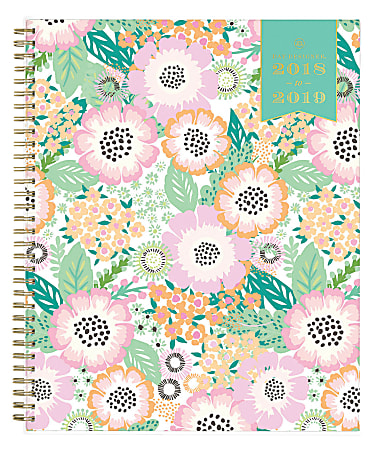 Day Designer For Blue Sky™ Weekly/Monthly Planner, 11" x 8 1/2", Floral Charm, July 2018 to June 2019
