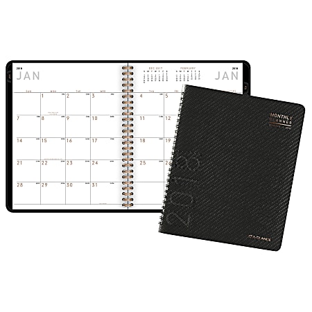 AT-A-GLANCE® Contemporary Monthly Planner, 6 7/8" x 8 3/4", 30% Recycled, Charcoal, January to December 2018 (70120X45-18)