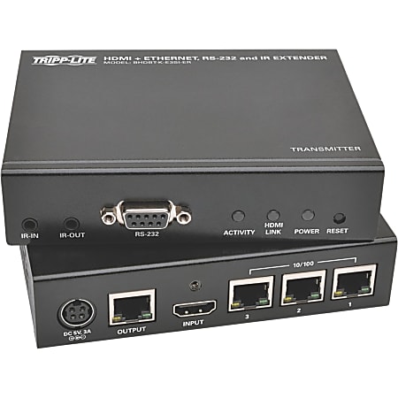 Tripp Lite HDBaseT HDMI Over Cat5e Cat6 Cat6a Extender Kit w/ Ethernet, Serial and IR Control 150m 500ft - 1 Input Device - 1 Output Device - 500 ft RangeNetwork (RJ-45)