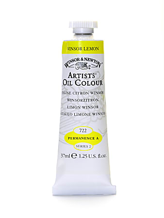 Winsor & Newton Artists' Oil Colors, 37 mL, Winsor Lemon, 722