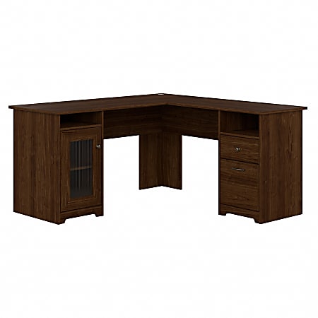 Bush Business Furniture Cabot 60"W L-Shaped Corner Desk, Modern Walnut, Standard Delivery