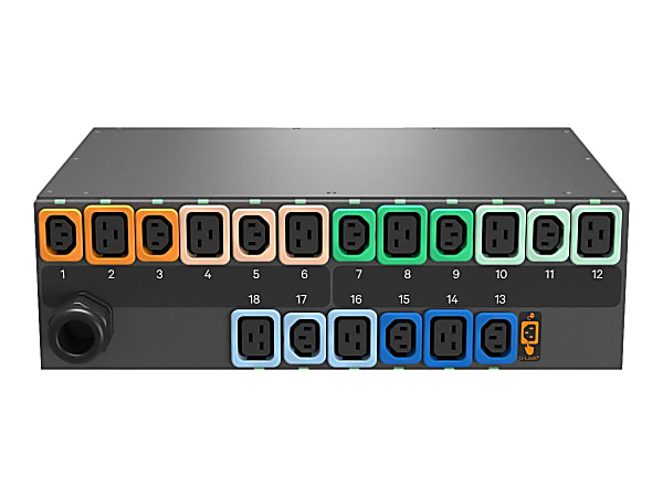 Geist Switched Outlet Level Monitoring EC MNU3E3R1-18P993-3PS56B0H10-S - Power distribution unit (rack-mountable) - AC 230/400 V - 16.6 kW - 3-phase WYE (star) - Ethernet 10/100