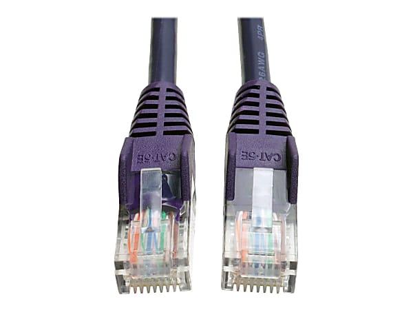Tripp Lite Cat5e 350 MHz Snagless Molded (UTP) Ethernet Cable (RJ45 M/M) PoE Purple 10 ft. (3.05 m)