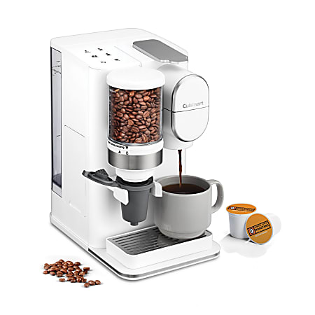 Cuisinart Single Serve Grind And Brew Coffee Maker White Office Depot