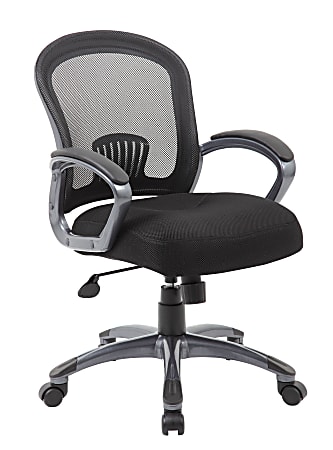 Boss Office Products Mesh Mid-Back Task Chair, Black