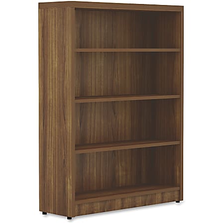 Lorell® Chateau 4-Shelf Bookcase, Walnut