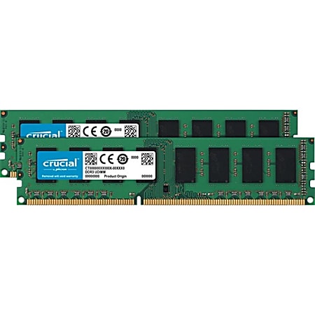 Crucial 16GB (2 x 8 GB) DDR3L SDRAM Memory Kit - For Desktop PC - 16 GB (2 x 8GB) - DDR3L-1600/PC3-12800 DDR3L SDRAM - 1600 MHz - CL11 - 1.50 V - Unbuffered - 240-pin - DIMM