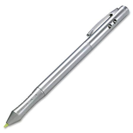 Quartet 4-in-1 Laser Pointer with Stylus Pen LED Light Class 2 Projects 984 ft Silver