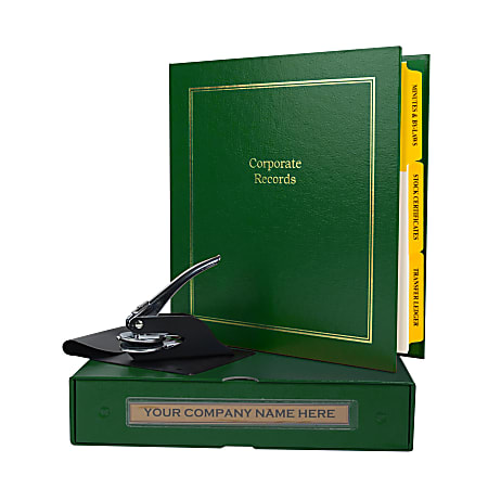 Custom Standard Corporate Kit, 1-1/2" Green Binder, 20