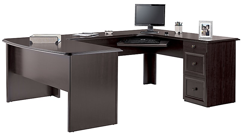 Realspace® Broadstreet 65"W U-Shaped Executive Corner Desk, Walnut