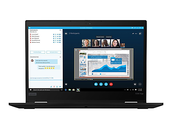 Lenovo ThinkPad X390 Yoga 20NQS07P00 13.3" Touchscreen 2 in 1 Notebook - Intel Core i5 (8th Gen) i5-8265U 1.60 GHz - 8 GB RAM - 512 GB SSD - Black - Windows 10 Pro - Intel UHD Graphics 620