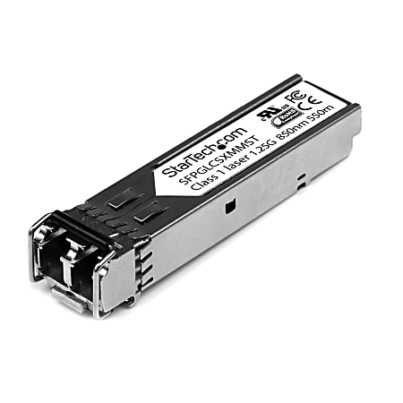 StarTech.com Cisco GLC-SX-MM Compatible SFP Module - 1000BASE-SX Fiber Optical SFP Transceiver - Lifetime Warranty - 1 Gbps - Maximum Transfer Distance: 550 m (1804 ft) - 100% compatibility with Cisco GLC-SX-MM guaranteed - StarTech.com lifetime warranty