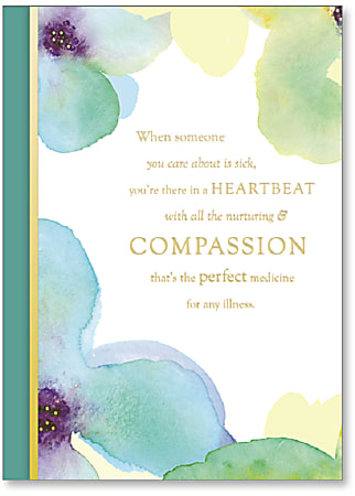 Viabella Get Well Greeting Card, Flower, 5" x 7", Multicolor