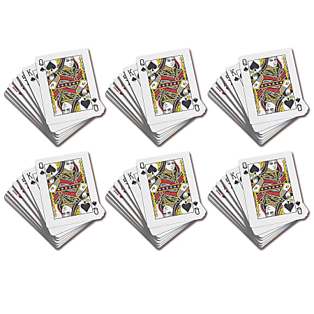 Learning Advantage&reg; Standard Playing Cards, 3-1/2" x 2-1/2", 52 Cards Per Deck, Pack Of 6 Decks