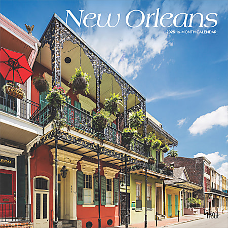 2025 BrownTrout New Orleans Monthly Plastic-Free Square Wall Calendar, 12" x 12", American Cities, January to December 2025, 9781975475413