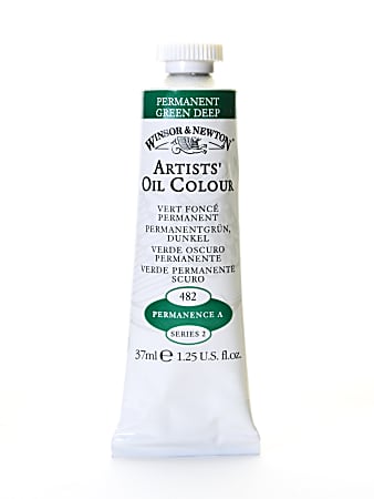 Winsor & Newton Artists' Oil Colors, 37 mL, Permanent Green Deep, 482