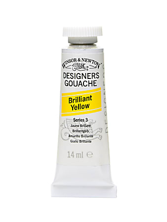 Winsor & Newton Designers' Gouache, 14 mL, Brilliant Yellow, 55