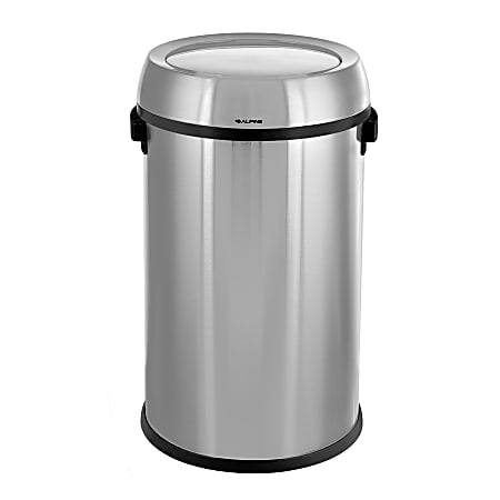16.5 Gal. Open Top Gray Kitchen Trash Large, Garbage Can for
