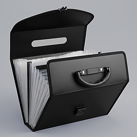 Office Depot&reg; Brand Expanding 21-Pocket File Case, Legal Size, Black