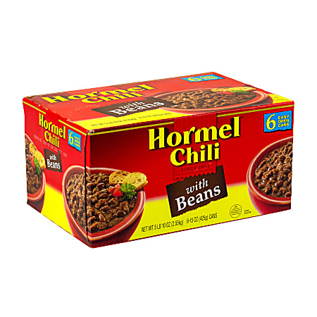 Hormel Chili With Beans, 15 Oz, Pack Of 6 Cans