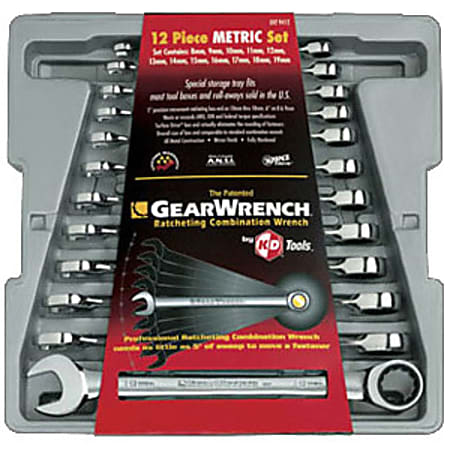 GearWrench 12 Pc. Combination Ratcheting Wrench Set METRIC