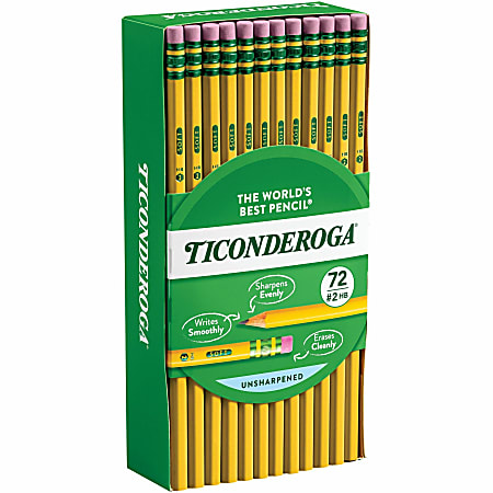 Ticonderoga Pencils Presharpened 2 Lead Soft Pack of 12 - Office Depot