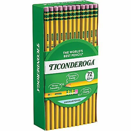 Ticonderoga® #2 Pencils, #2 Lead, Soft, Pack of 72