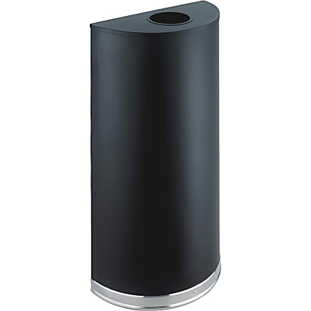 Safco® Half-Round Receptacle, 12.5 Gallons, Black
