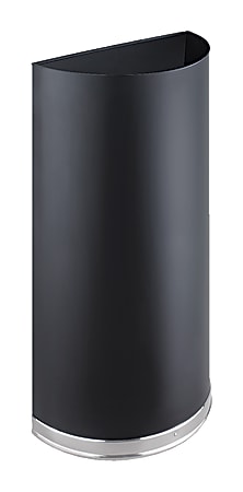 Safco® Half-Round Receptacle, 12.5 Gallons, Black