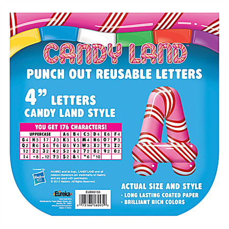 Eureka® Candyland Reusable Punch Out Deco Letters, 4", 217 Pieces