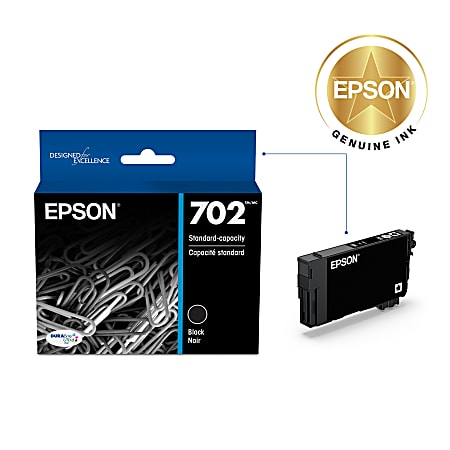 Epson 702 DuraBrite Ultra Black Ink Cartridge T702120 S Office Depot