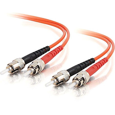 C2G ST-ST 62.5/125 OM1 Duplex Multimode Fiber Optic Cable (Plenum-Rated) - Patch cable - ST multi-mode (M) to ST multi-mode (M) - 8 m - fiber optic - duplex - 62.5 / 125 micron - OM1 - molded, plenum - orange