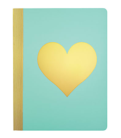 Divoga® Composition Notebook, Hearts Collection, Wide Ruled, 160 Pages (80 Sheets), Gold/Mint