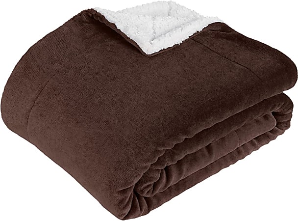 Sedona House Westinghouse Plush Sherpa Throw, 60" x 70", Brown