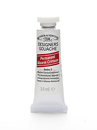 Winsor & Newton Designers' Gouache, 14 mL, Permanent Alizarin Crimson, 466