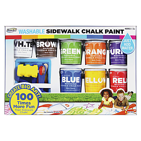 RoseArt Washable Sidewalk Chalk Paint Set - 8 / Pack - Assorted