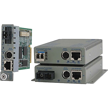 Omnitron Systems iConverter GX/TM2 8921N-1-x Transceiver/Media Converter - 1xRJ45  - 1x ST Ports - 10/100/1000Base-T, 1000Base-X - 7.46 Mile - Desktop