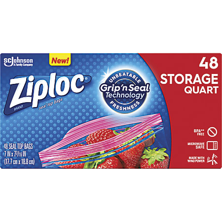 Ziploc Brand Seal Top Quart Storage Bags