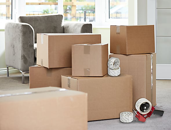 Packing boxes and sale tape