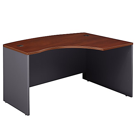 Bush Business Furniture Components L Bow Desk Right Handed, 60"W x 43"D, Hansen Cherry/Graphite Gray, Premium Installation