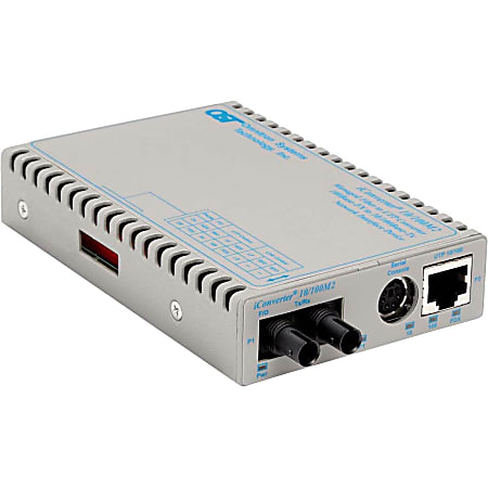 Omnitron iConverter 10/100M2 - Fiber media converter - 100Mb LAN - 10Base-T, 100Base-FX, 100Base-TX - 8901N2A