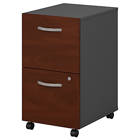 Bush Business Furniture Components 20-1/6"D Vertical 2-Drawer Mobile File Cabinet, Hansen Cherry/Graphite Gray, Premium Installation