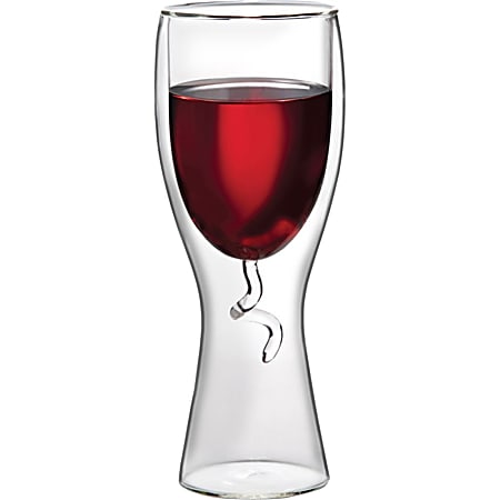 8 ounce Double wall Wine Glass Wine Glass - Office Depot