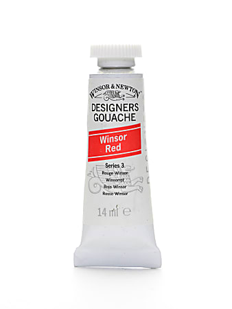 Winsor & Newton Designers' Gouache, 14 mL, Winsor Red, 726