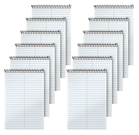 TOPS™ Second Nature® Steno Books, 6" x 9", Gregg Ruled, 80 Sheets, 30% Recycled, White, Pack Of 12