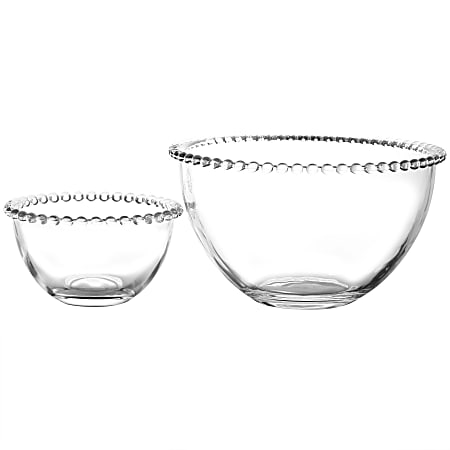 Gibson Home Sereno 2-Piece Glass Serving Bowl Set, Clear