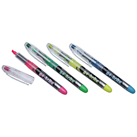 SKILCRAFT Free Ink Highlighters, Assorted Colors, Box Of 4 (AbilityOne 7520-01-461-3779)